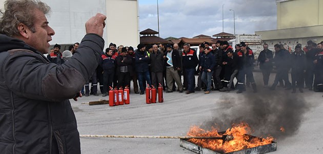 KARATAY BELEDİYESİNDEN PERSONELE YANGIN TATBİKATI EĞİTİMİ