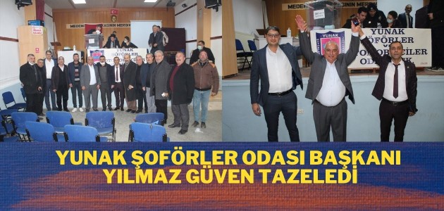 Yunak Şoförler Odası Başkanı Yılmaz güven tazeledi