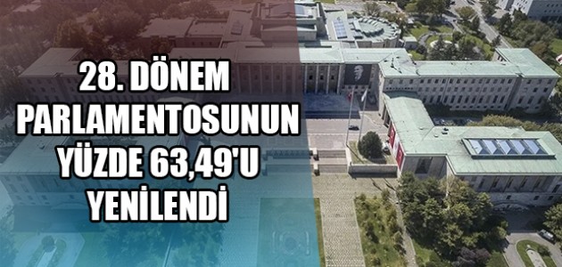 28. DÖNEM PARLAMENTOSUNUN YÜZDE 63,49'U YENİLENDİ