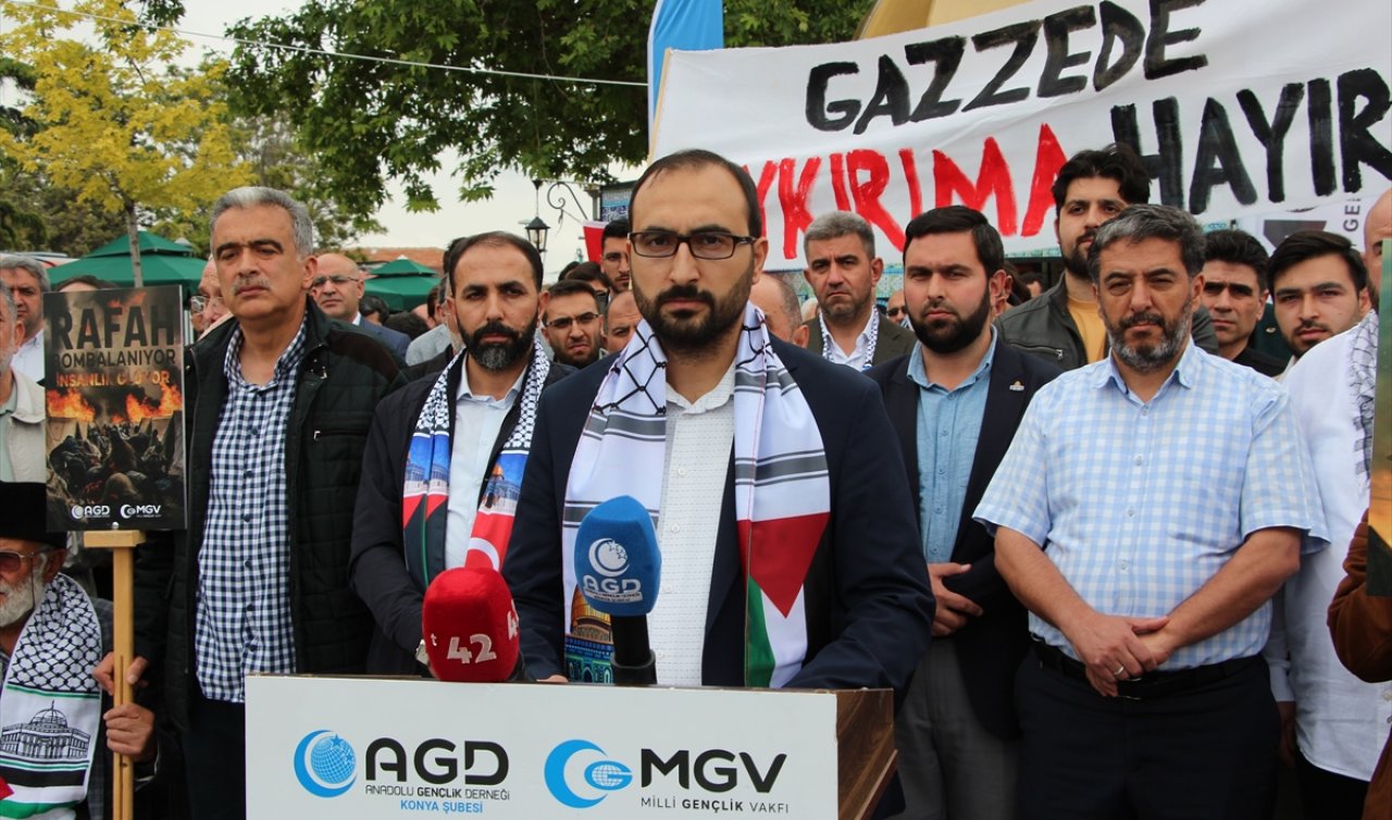 Konya ve Karaman’da İsrail’in Filistin’e yönelik saldırıları protesto edildi