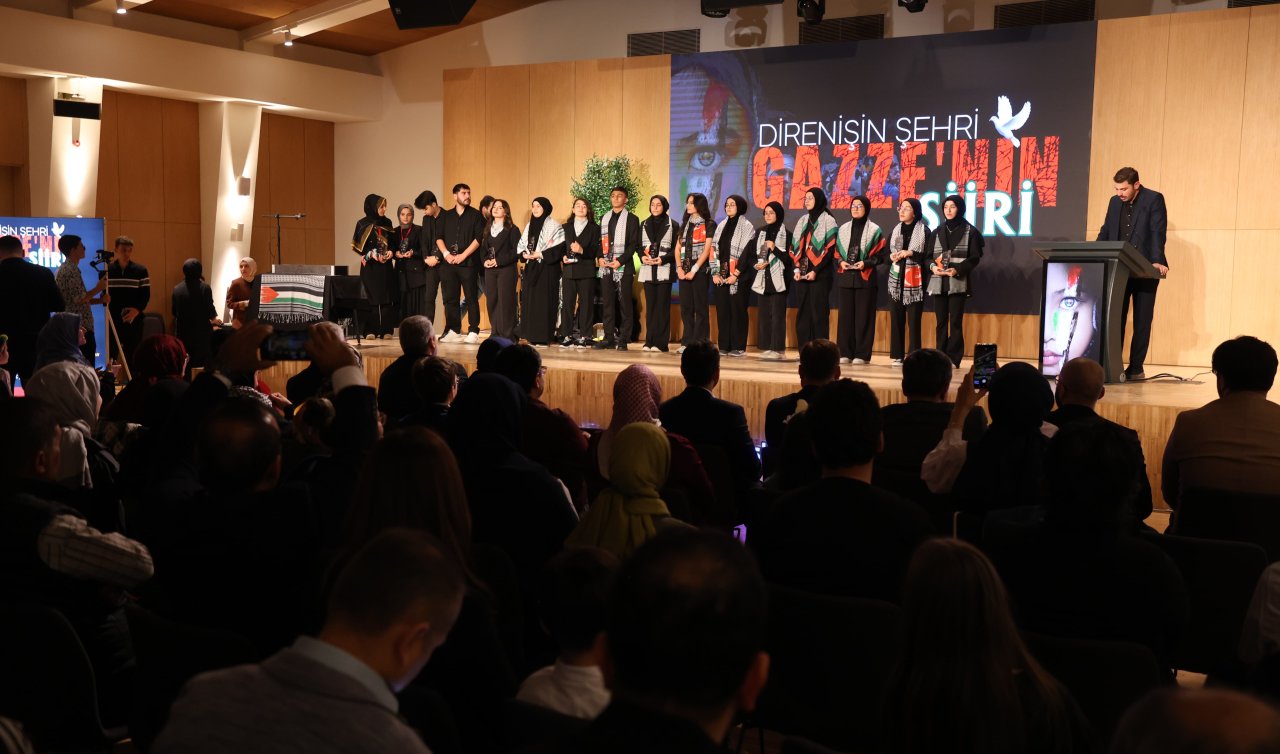  Konyalı öğrenciler İsrail sokırımının 1. yılında Gazze için sesleniş şiirlerini okudu!