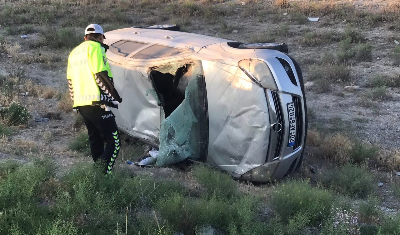 Konya’da otomobil takla attı: 3 kişi yaralandı
