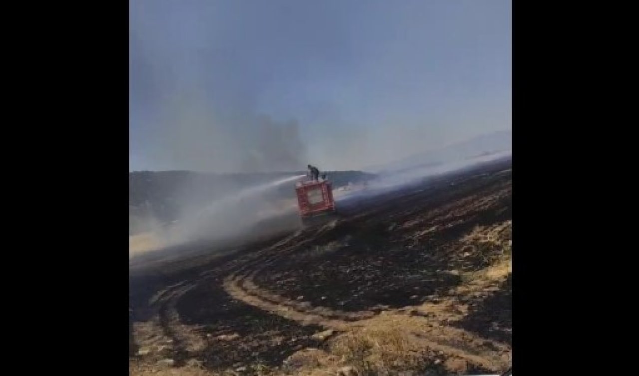 Konya’da döverbiçerlerin çalıştığı tarlada yangın çıktı!
