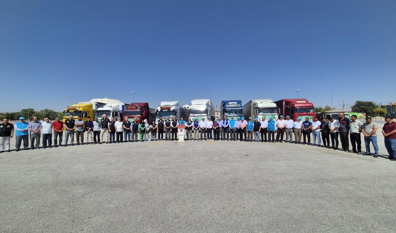  Konya’dan 8 yardım tırı, Adıyaman’daki 100 depremzede çiftin toplu düğünü için yola çıktı