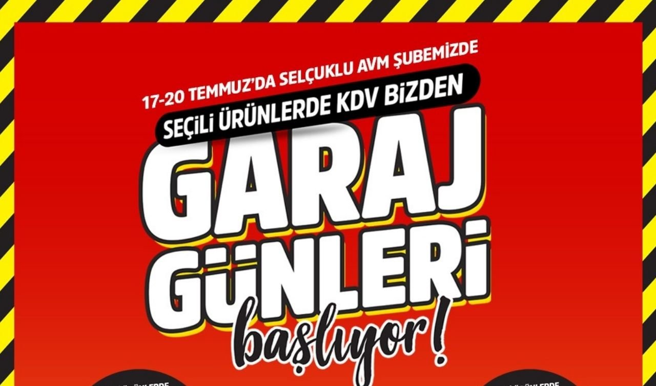  Bir alana bir bedava! Çelikkayalar Selçuklu Garaj Günleri’nde dev kampanya Selçuklu’da 