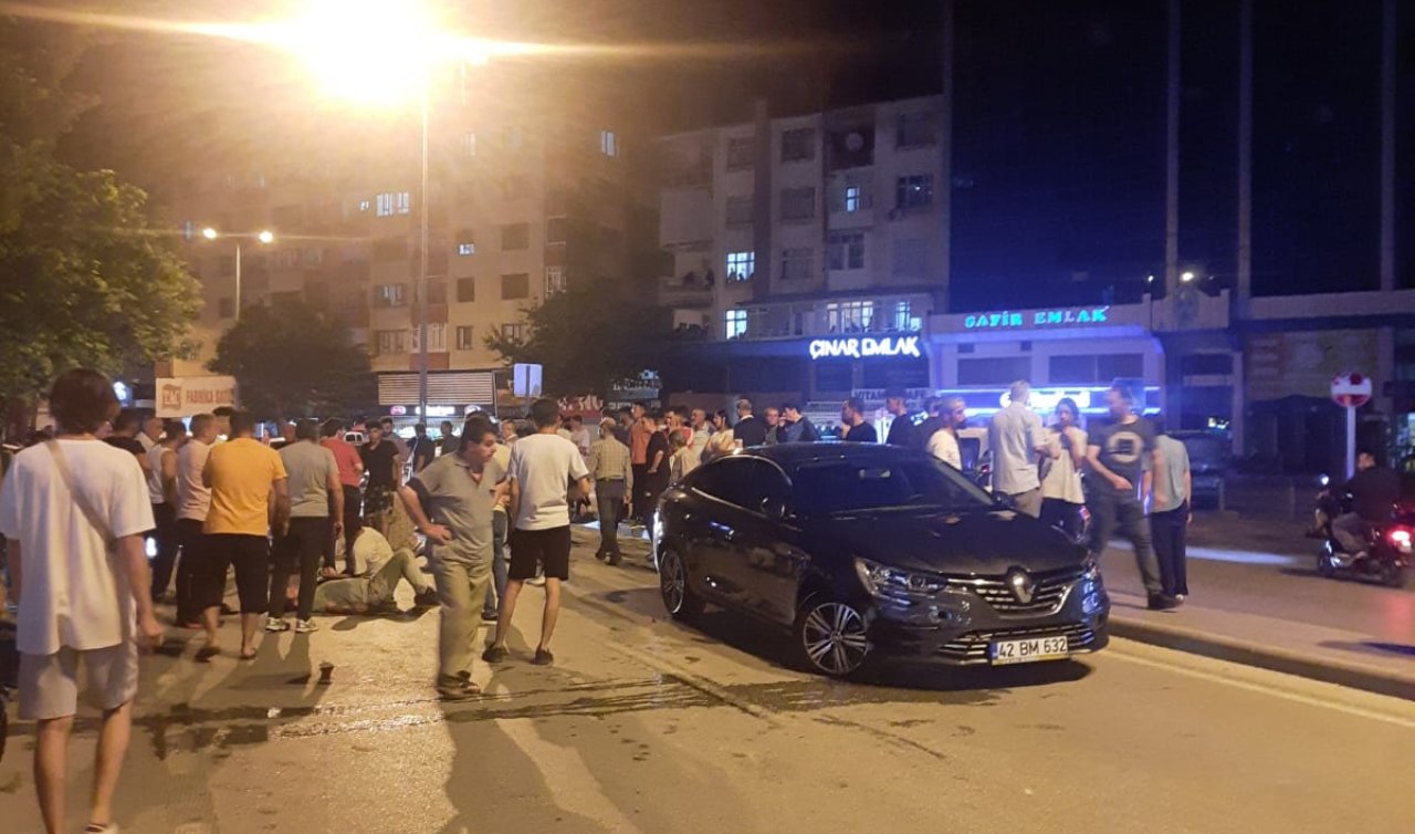 Konya’da otomobil, motora çarptı: 2 kişi yaralandı