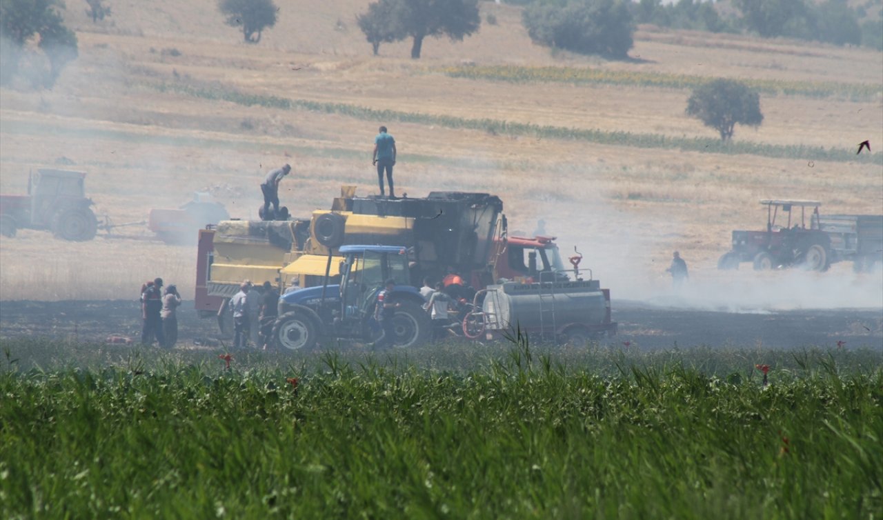 Konya’da hasat sırasında yangın çıktı! 