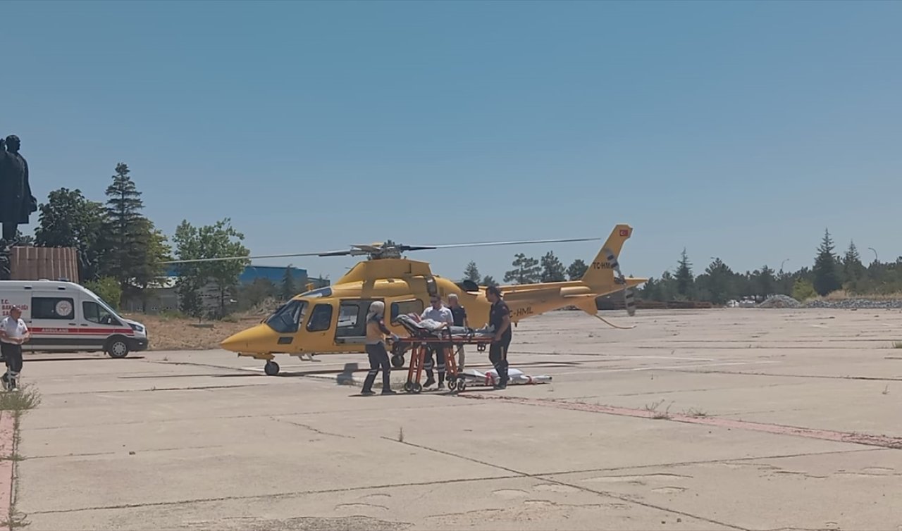 Konya’da ambulans helikopter kalp krizi geçiren hasta için havalandı