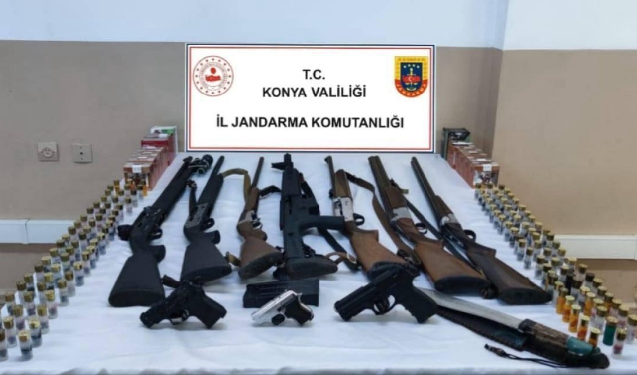 Konya’nın bu ilçesinde silah ve mühimmat operasyonu