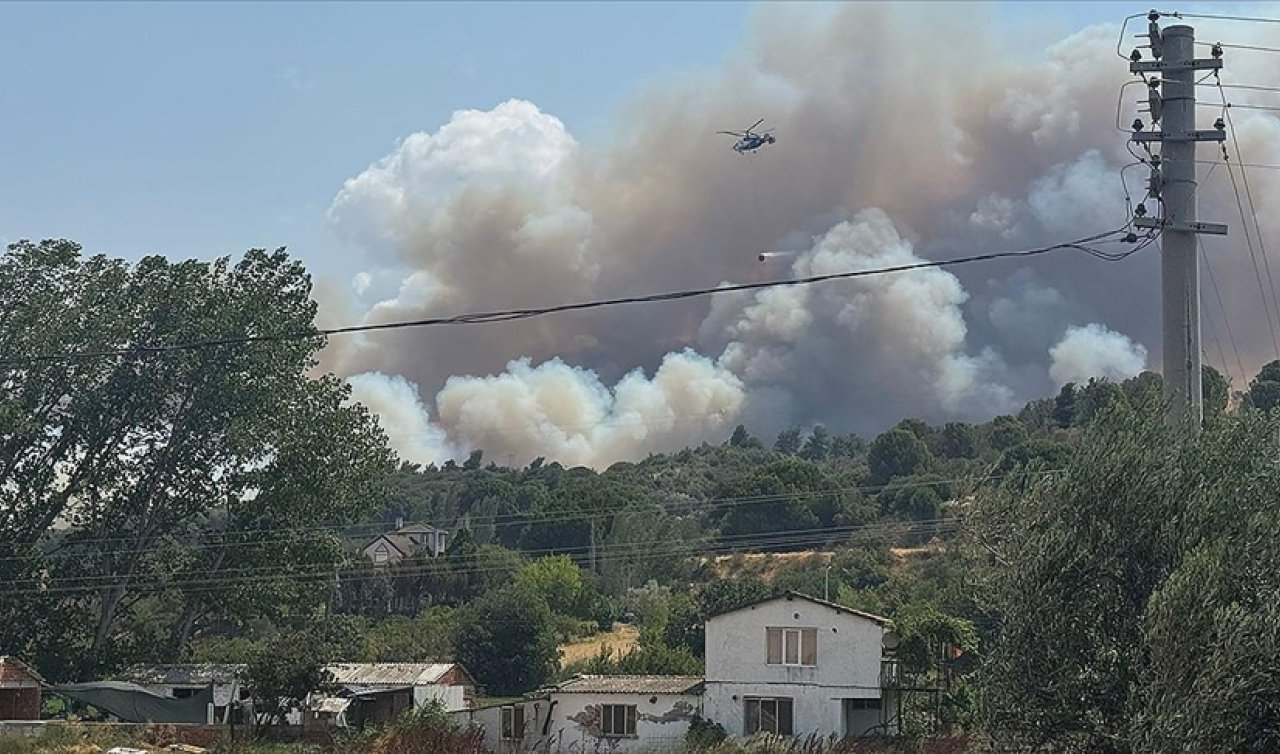 Çanakkale’de başlayan orman yangınında alevler hastaneye yaklaştı