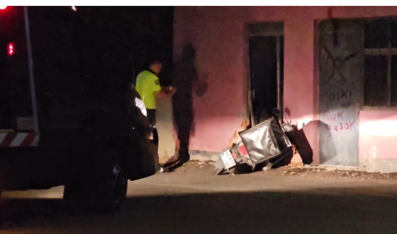 Konya’da motosiklet su deposunun duvarına çarptı! Sürücü yaralandı