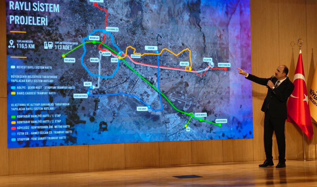  Konya’da yeni tramvay hatları ve köprülü kavşak projeleri tanıtıldı