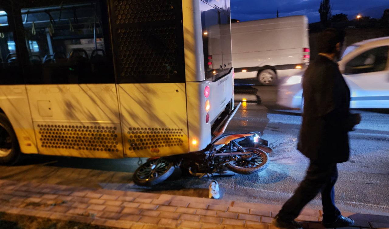  Konya’da korkunç kaza: Motosiklet otobüsün altında kaldı, 2 yaralı