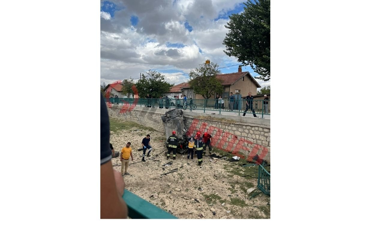 Konya’da otomobil kanala uçtu! 