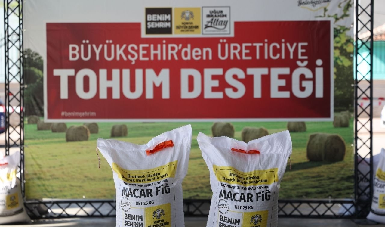 Konya Büyükşehir’den çiftçiye 80 tonluk macar fiği desteği