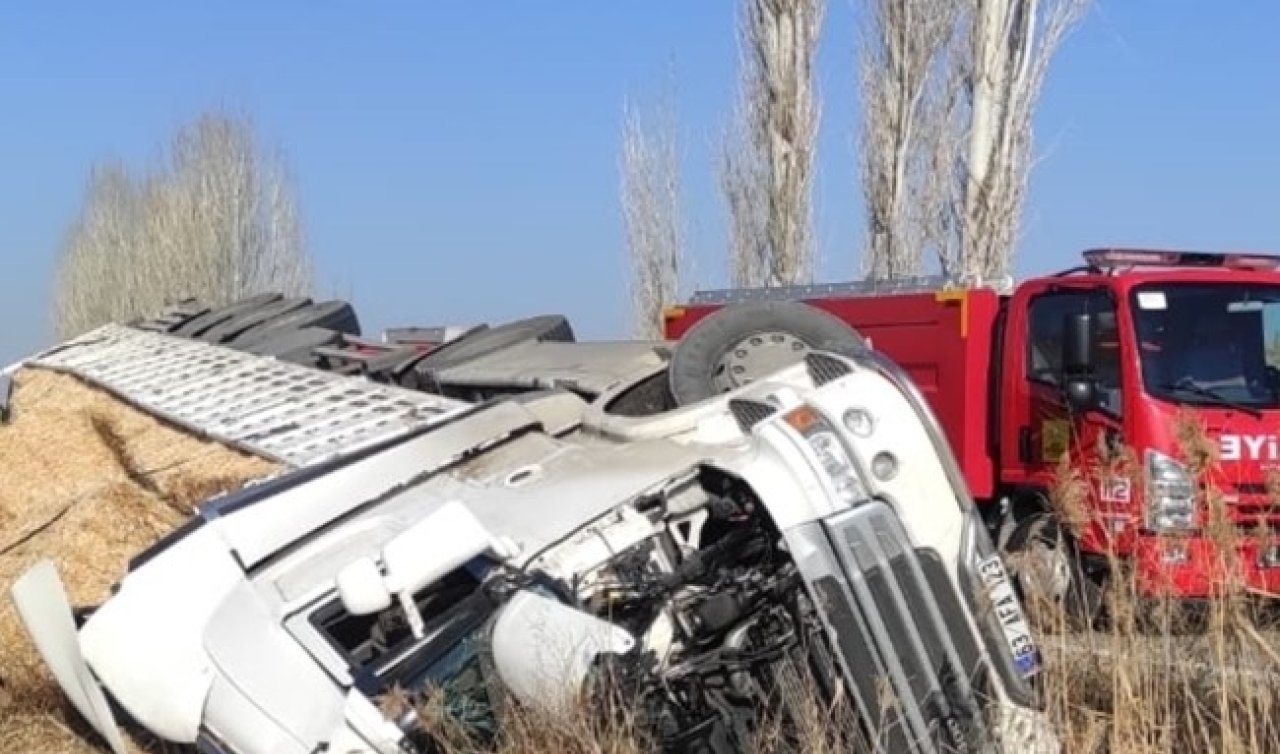  Konya’da kamyon şarampole devrildi! 2 kişi öldü, 1 kişi yaralandı
