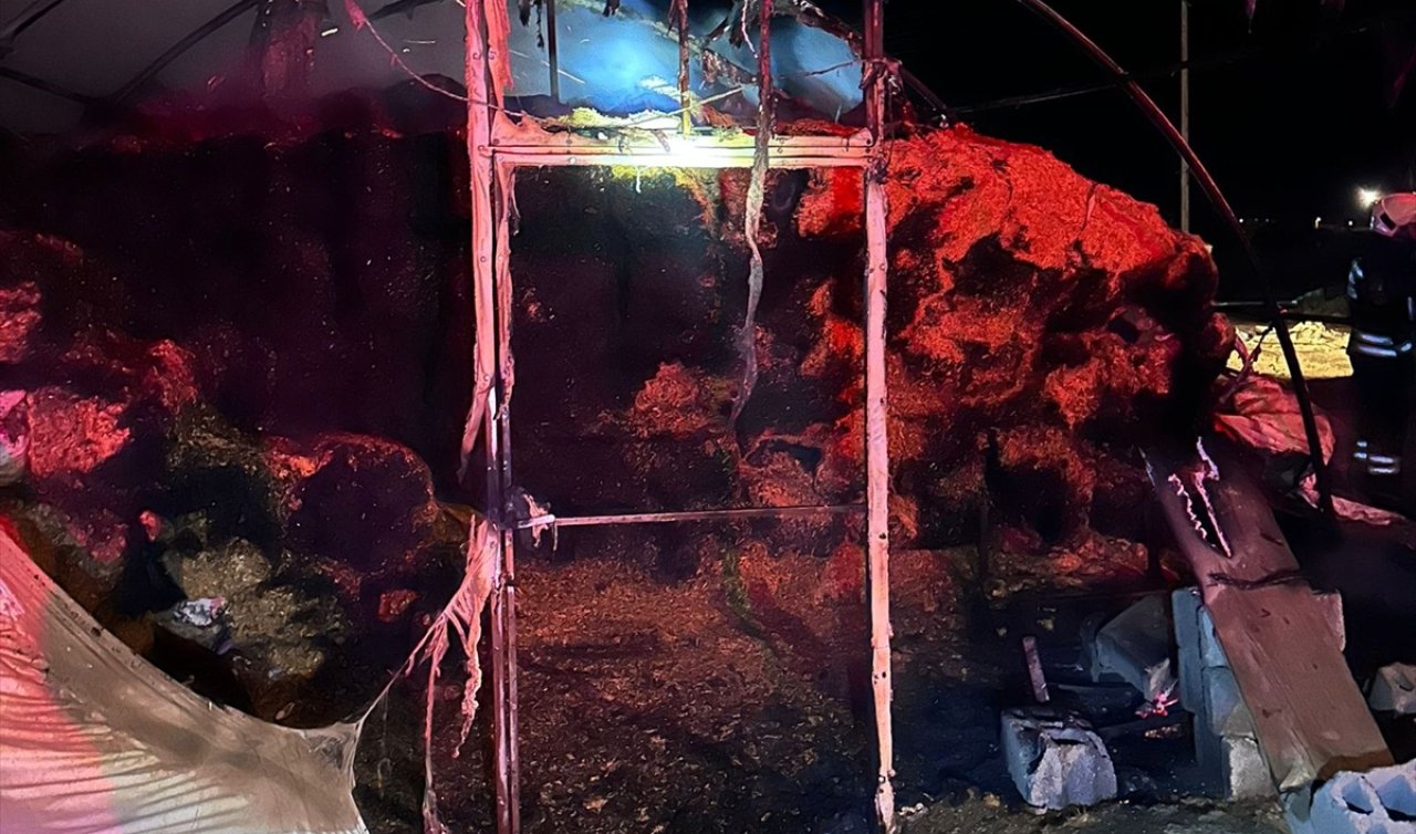 Konya’da çıkan yangında 20 ton saman yandı