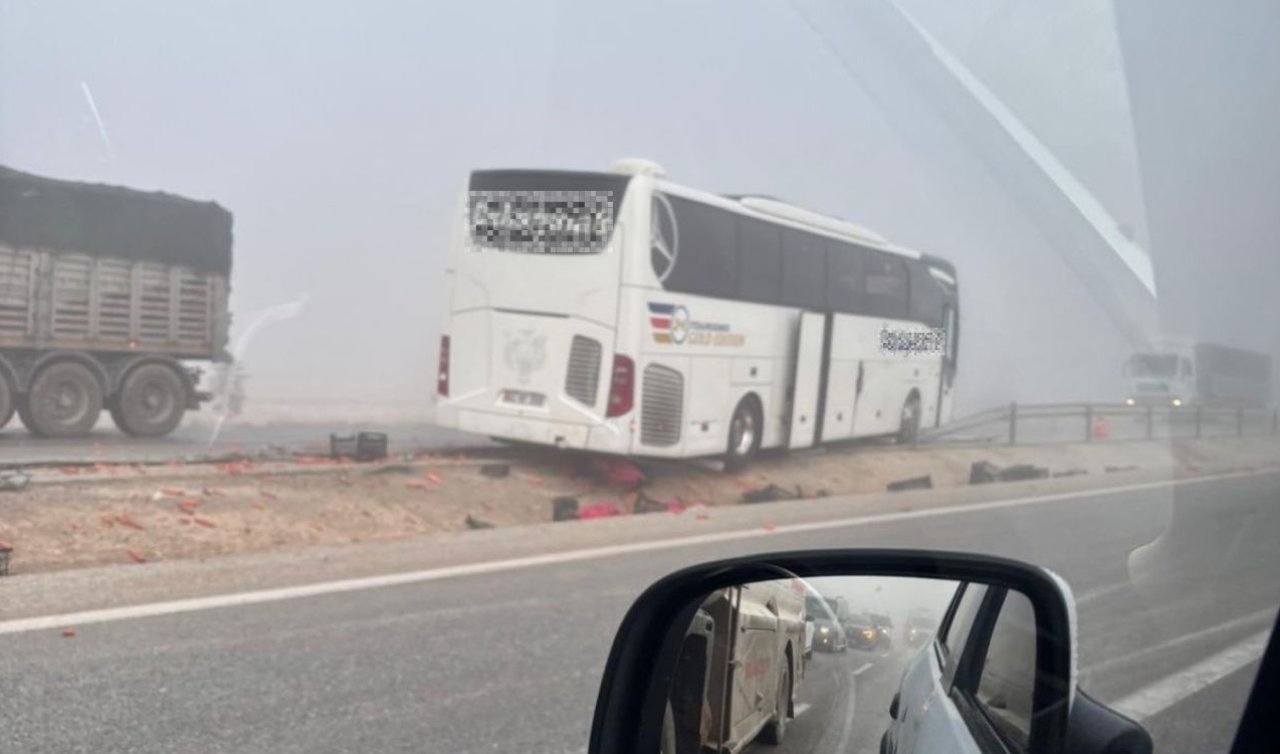 Konya’da zincirleme kaza: Otobüs, otomobil ve tır çarpıştı