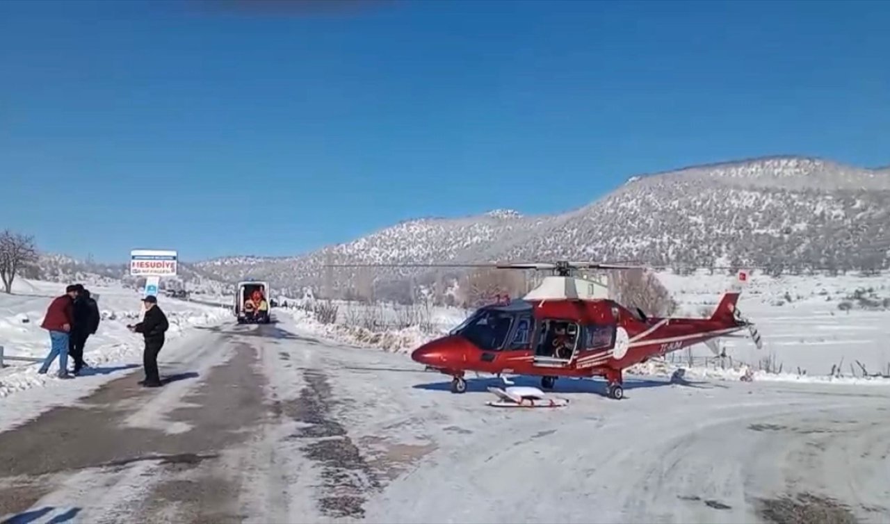 Konya’da hava ambulansı kalp krizi geçiren hasta için havalandı