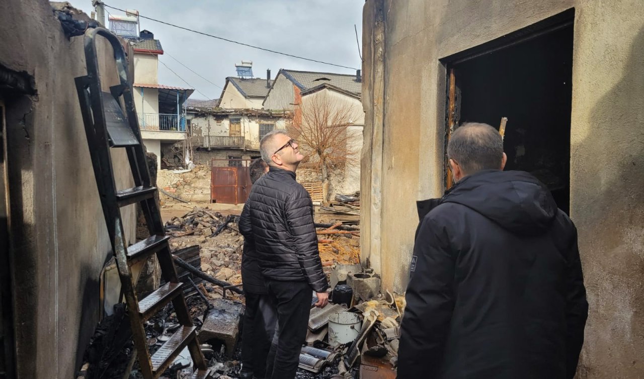 Konya’da evi yanan aileye Başkan Ustaoğlu’ndan ziyaret