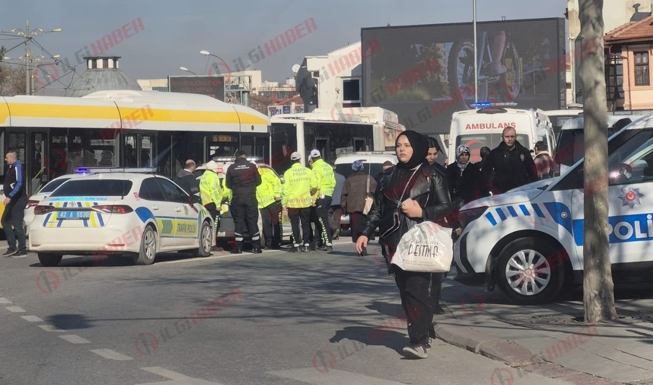 Konya’da korku dolu anlar! Otobüsten inerken düştü, altında kaldı