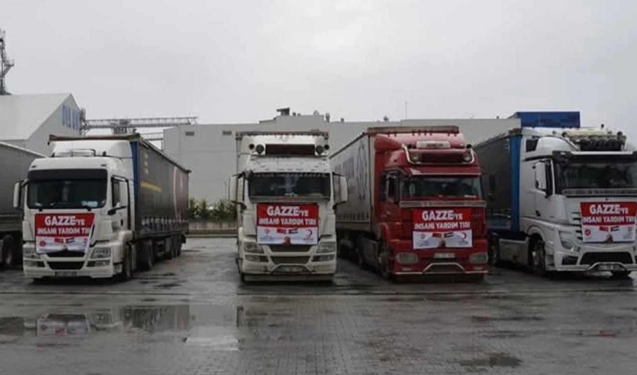 Konya’dan Gazze’ye 15 insani yardım tırı gönderildi