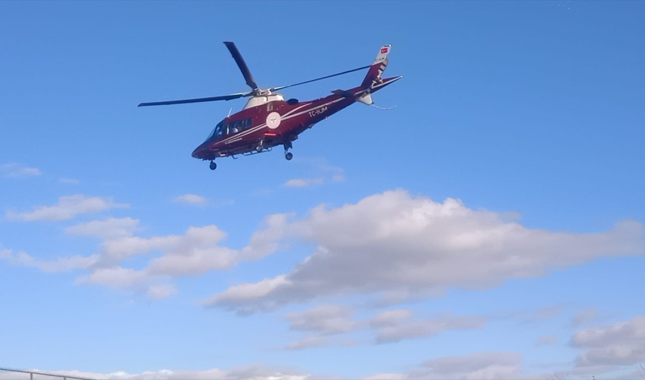 Konya’da hava ambulansı kalp krizi geçiren hasta için havalandı