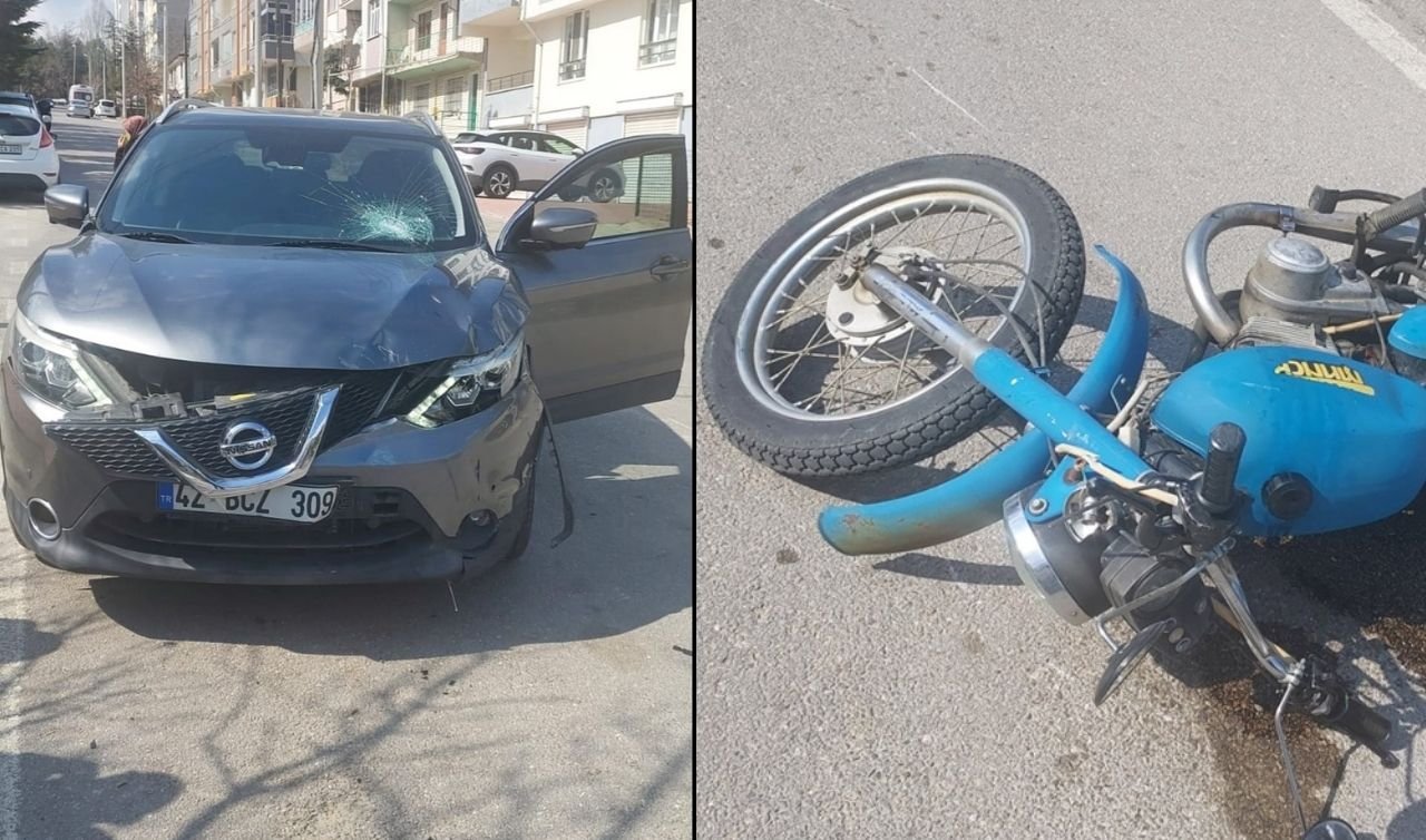 Konya’da otomobil ile motosiklet çarpıştı, 3 kişi yaralandı