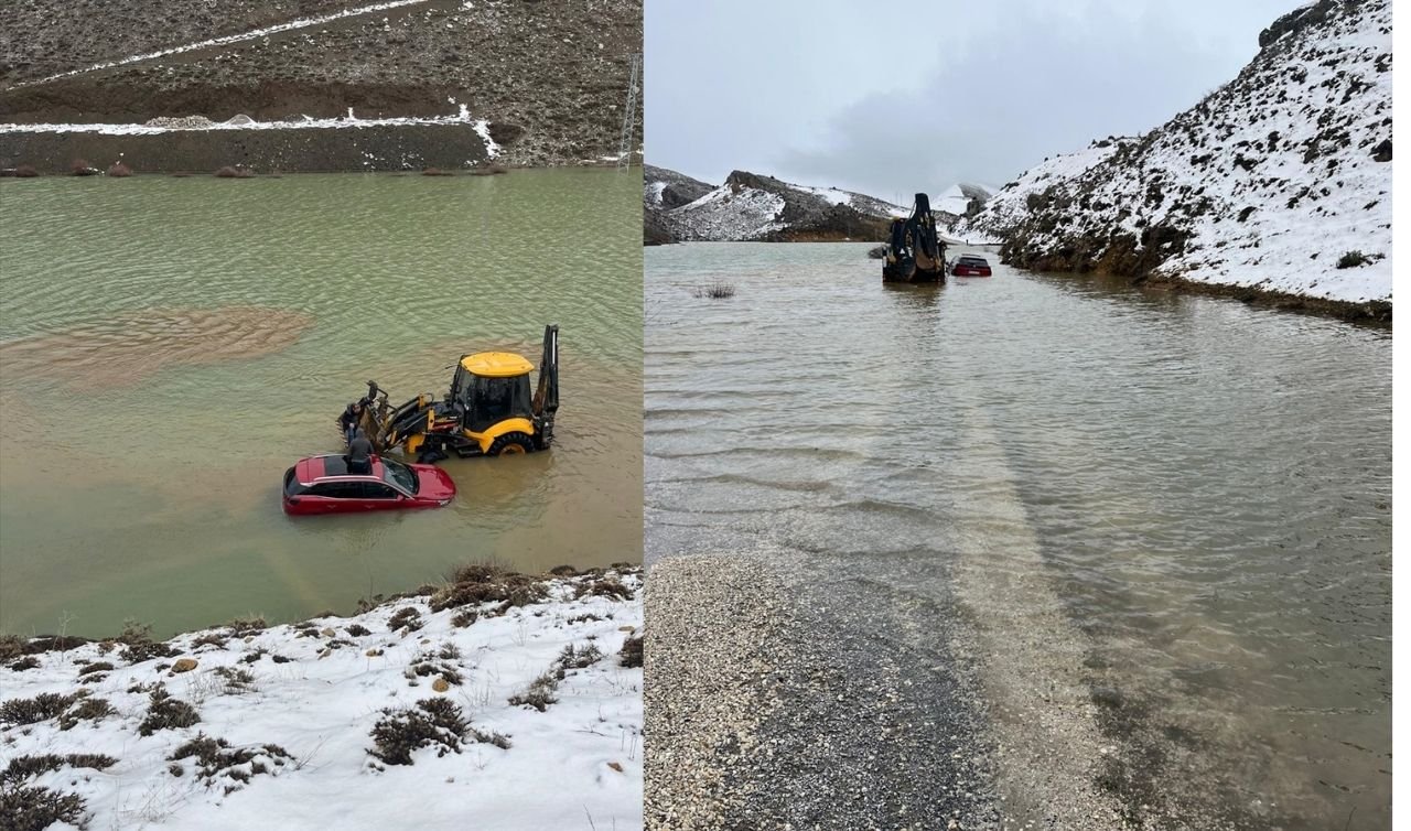 Konya’da yol sular altında kaldı, 4 kişi kurtarıldı