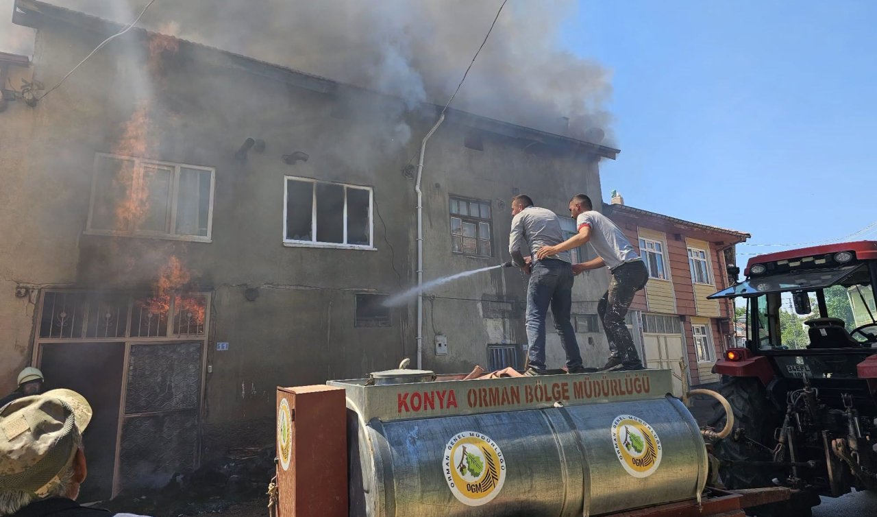 Konya’nın bu ilçesinde bir evde yangın çıktı!