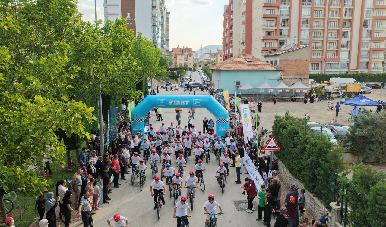 Meram’da düz bisiklet yarışları coşkusu başladı: Çocuklar pedal çevirdi, mahalleler şenlendi