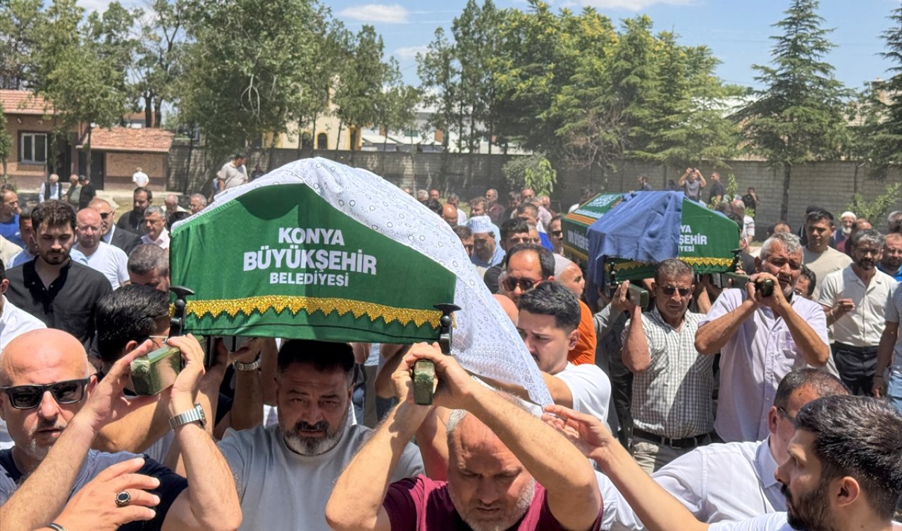 Konya’da kazada yaşamını yitiren anne ve kızının cenazesi defnedildi