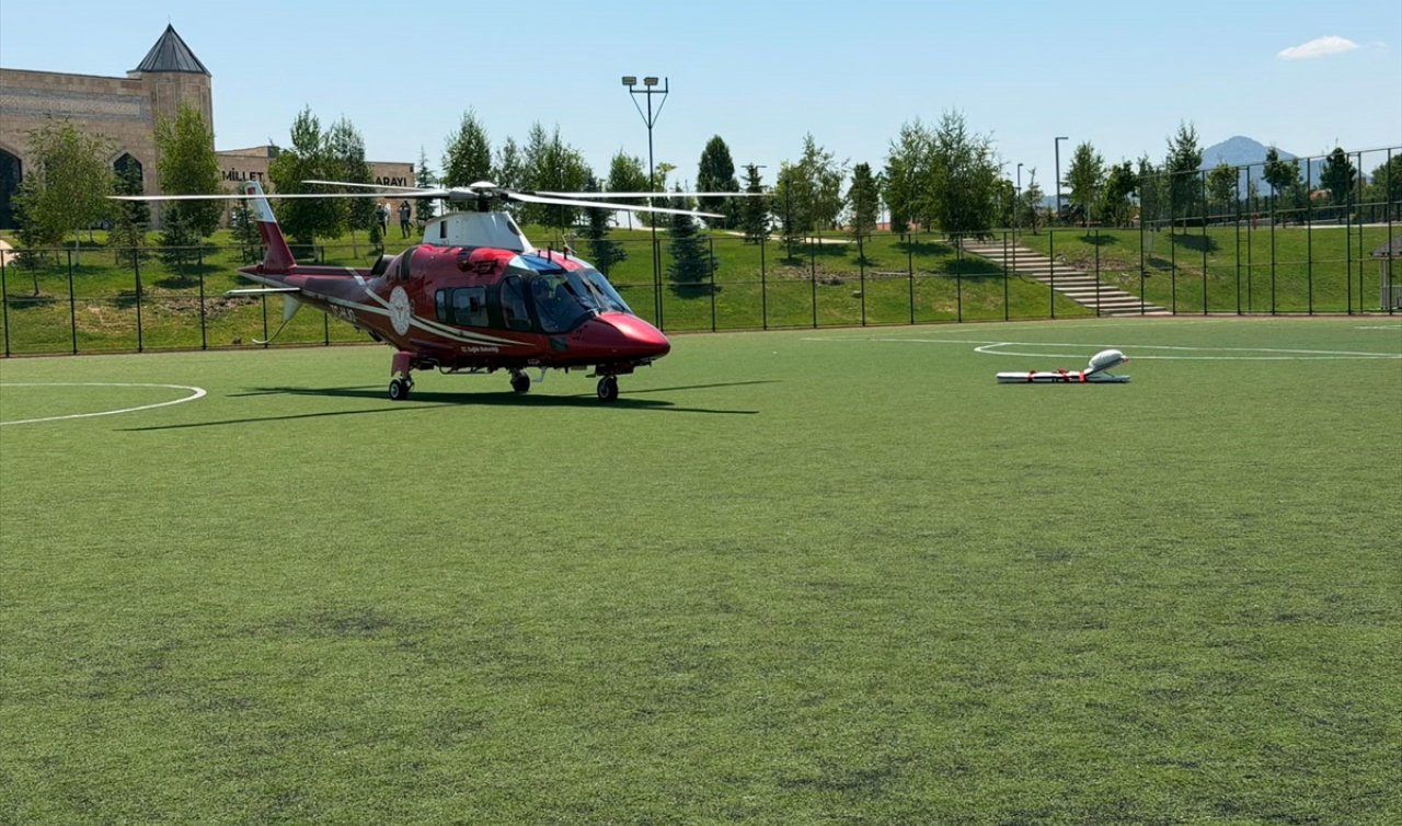 Konya’da hava ambulansı kalp krizi geçiren hasta için havalandı