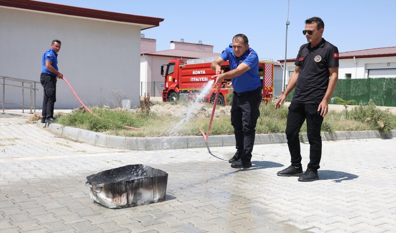Konya’da infaz koruma memurlarına yangına müdahale eğitimi verildi