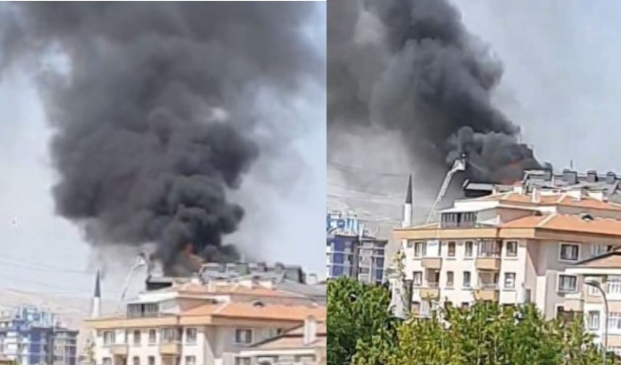 Konya’da bir apartmanın çatısında yangın çıktı! 