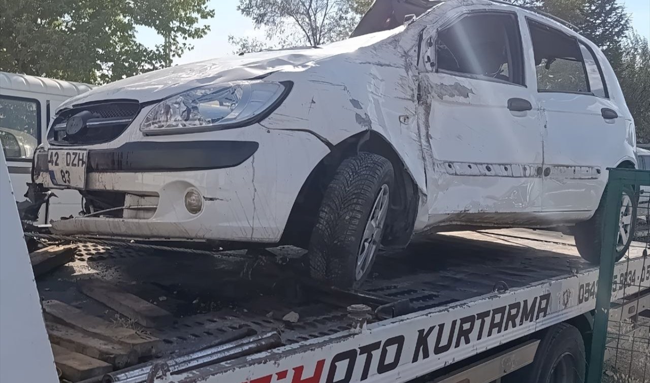 Konya’da otomobil devrildi! 4 kişi yaralandı