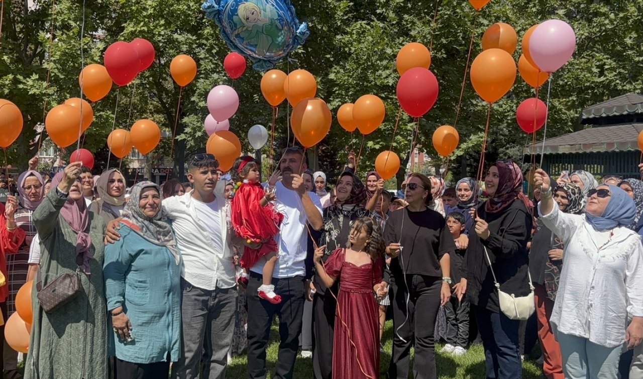 Konya’da kanseri yenen 3 yaşındaki Meryem Sena için balonlar uçuruldu