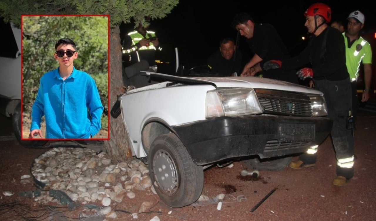 Konya’da kontrolden çıkan otomobil ağaca çarptı: 20 yaşındaki genç öldü