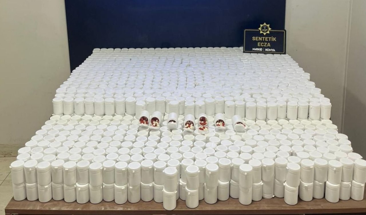 Konya’da zehir tacirlerine operasyon: 105 bin adet sentetik ecza ele geçirildi