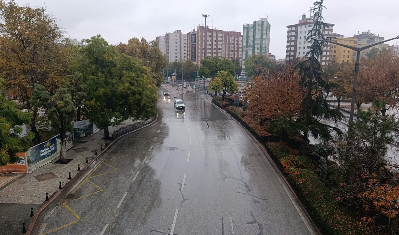  Konya’ya rahmet yağdı, şehir yağmura doydu